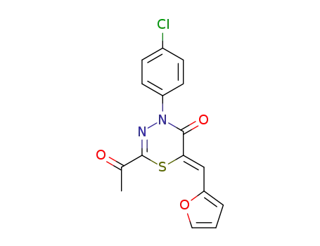 (Z)-2-acetyl-4-(4-chlorophenyl)-6-(furan-2-ylmethylidene)-4H-1,3,4-thiadiazin-5(6H)-one