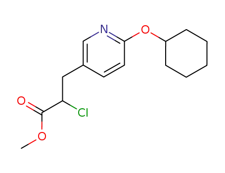 2-Chloro-3-(6-cyclohexyloxy-pyridin-3-yl)-propionic acid methyl ester