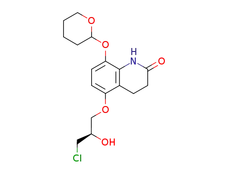 (R)(-)-5-(3-chloro-2-hydroxypropoxy)-8-(2-tetrahydropyranyloxy)-3,4-dihydrocarbostyril