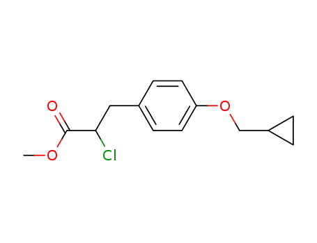 Molecular Structure of 85003-34-5 (2-Chloro-3-(4-cyclopropylmethoxy-phenyl)-propionic acid methyl ester)