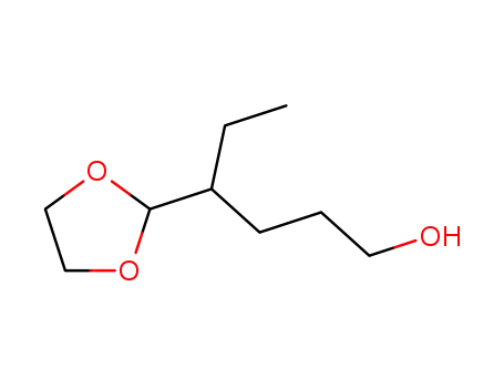 Molecular Structure of 139133-21-4 (4-(1,3-dioxolan-2-yl)-1-hexanol)