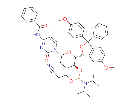 Benzamide, N-[1-[6-O-[bis(4-methoxyphenyl)phenylmethyl]-4-O-[[bis(1-methylethyl)amino](2-cyanoethoxy)phosphino]-2,3-dideoxy-β