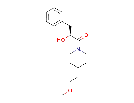 Piperidine, 1-(2-hydroxy-1-oxo-3-phenylpropyl)-4-(2-methoxyethyl)-, (S)-