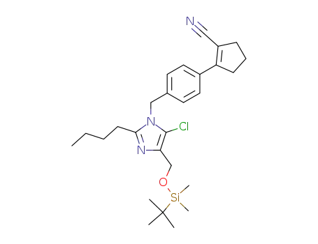 Molecular Structure of 141754-43-0 (1-Cyclopentene-1-carbonitrile,
2-[4-[[2-butyl-5-chloro-4-[[[(1,1-dimethylethyl)dimethylsilyl]oxy]methyl]-1H
-imidazol-1-yl]methyl]phenyl]-)