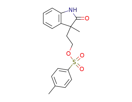 Molecular Structure of 88426-96-4 (2H-Indol-2-one,
1,3-dihydro-3-methyl-3-[2-[[(4-methylphenyl)sulfonyl]oxy]ethyl]-)