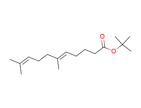 Molecular Structure of 131938-67-5 (5,9-Undecadienoic acid, 6,10-dimethyl-, 1,1-dimethylethyl ester, (E)-)