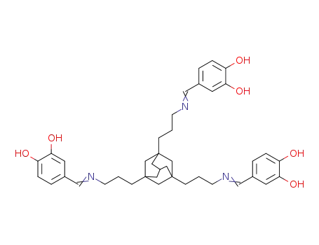 Molecular Structure of 1448150-60-4 (N,N′,N′′-tris(3,4-dihydroxybenzylidene)adamantane-1,3,5-tripropaneamine)