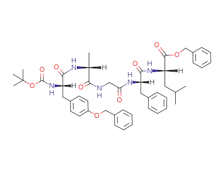 Molecular Structure of 94790-22-4 (L-Leucine,
N-[N-[N-[N-[N-[(1,1-dimethylethoxy)carbonyl]-O-(phenylmethyl)-L-tyrosyl]
-D-alanyl]glycyl]-L-phenylalanyl]-, phenylmethyl ester)