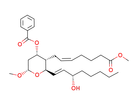 Benzoic acid (2R,3S,4S,6S)-2-((E)-(S)-3-hydroxy-oct-1-enyl)-6-methoxy-3-((Z)-6-methoxycarbonyl-hex-2-enyl)-tetrahydro-pyran-4-yl ester