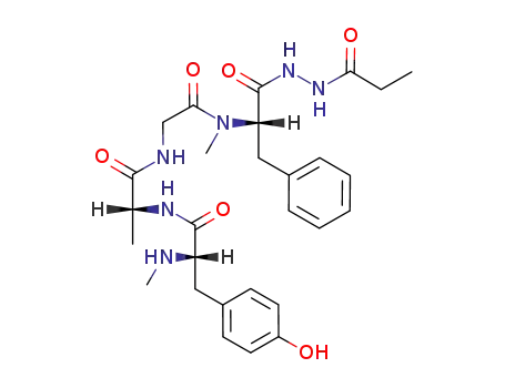 (S)-N-{(R)-1-[({[(S)-1-Benzyl-2-oxo-2-(N'-propionyl-hydrazino)-ethyl]-methyl-carbamoyl}-methyl)-carbamoyl]-ethyl}-3-(4-hydroxy-phenyl)-2-methylamino-propionamide