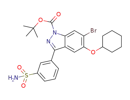 tert-butyl 6-bromo-5-(cyclohexyloxy)-3-(3-sulfamoylphenyl)-1H-indazole-1-carboxylate
