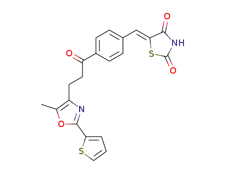2,4-Thiazolidinedione,
5-[[4-[3-[5-methyl-2-(2-thienyl)-4-oxazolyl]-1-oxopropyl]phenyl]methylene
]-