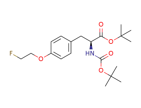Molecular Structure of 1425708-15-1 ((S)-(+)-2-tert-butoxycarbonylamino-3-[4-(2-fluoroethoxy)phenyl]propionic acid tert-butyl ester)