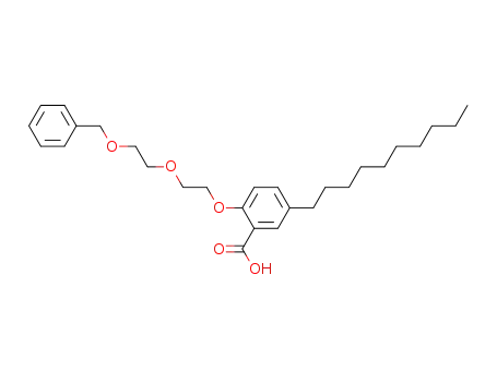 Molecular Structure of 142723-18-0 (Benzoic acid, 5-decyl-2-[2-[2-(phenylmethoxy)ethoxy]ethoxy]-)