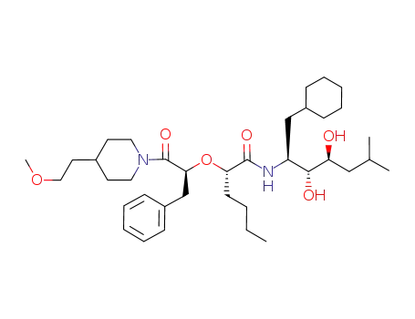 (S)-2-{(S)-1-Benzyl-2-[4-(2-methoxy-ethyl)-piperidin-1-yl]-2-oxo-ethoxy}-hexanoic acid ((1S,2R,3S)-1-cyclohexylmethyl-2,3-dihydroxy-5-methyl-hexyl)-amide