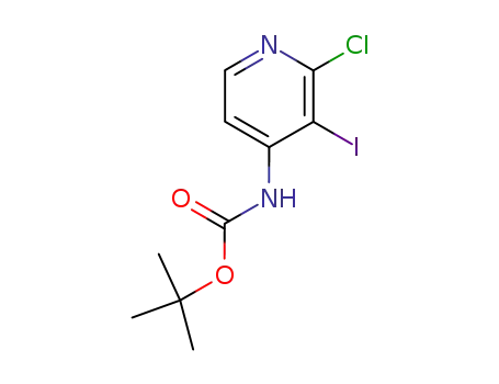 Molecular Structure of 234108-74-8 (CarbaMic acid, (2-chloro-3-iodo-4-pyridinyl)-, 1,1-diMethylethyl ester (9CI))