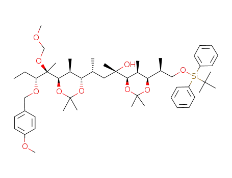 (2S,4R)-2-{(4R,5S,6R)-6-[(S)-2-(tert-Butyl-diphenyl-silanyloxy)-1-methyl-ethyl]-2,2,5-trimethyl-[1,3]dioxan-4-yl}-4-{(4S,5S,6R)-6-[(1R,2R)-2-(4-methoxy-benzyloxy)-1-methoxymethoxy-1-methyl-butyl]-2,2,5-trimethyl-[1,3]dioxan-4-yl}-pentan-2-ol