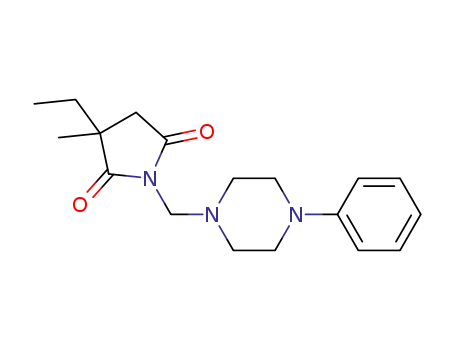 Molecular Structure of 17330-65-3 (N-[(4-phenyl-piperazin-1-yl)-methyl]-3-ethyl-3-methylpyrrolidine-2,5-dione)