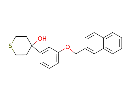 Molecular Structure of 130722-28-0 (2H-Thiopyran-4-ol, tetrahydro-4-[3-(2-naphthalenylmethoxy)phenyl]-)