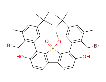 4,6-bis-(2-bromomethyl-3-methyl-5-t-butylphenyl)-5-methoxydibenzophosphole-3,7-diol 5-oxide