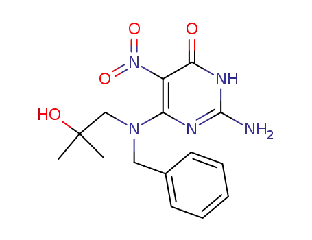 2-amino-6-<N-benzyl-N-(2'-hydroxy-2'-methylpropyl)>amino-5-nitropyrimidin-4(3H)-one