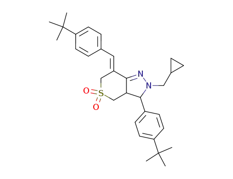 3-(4-tert-Butyl-phenyl)-7-[1-(4-tert-butyl-phenyl)-meth-(Z)-ylidene]-2-cyclopropylmethyl-2,3,3a,4,6,7-hexahydro-thiopyrano[4,3-c]pyrazole 5,5-dioxide