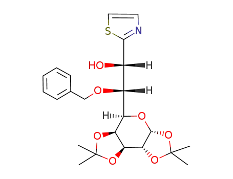 (7S)-6-O-benzyl-1,2:3,4-di-O-isopropylidene-7-(2-thiazolyl)-α-D-galacto-D-glycero-heptulo-1,5-pyranose