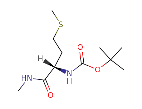 Molecular Structure of 68800-01-1 (Carbamic acid, [1-[(methylamino)carbonyl]-3-(methylthio)propyl]-,
1,1-dimethylethyl ester, (S)-)