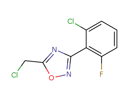 Molecular Structure of 110704-44-4 (3-(2-chloro-6-fluorophenyl)-5-(chloromethyl)-1,2,4-oxadiazole)