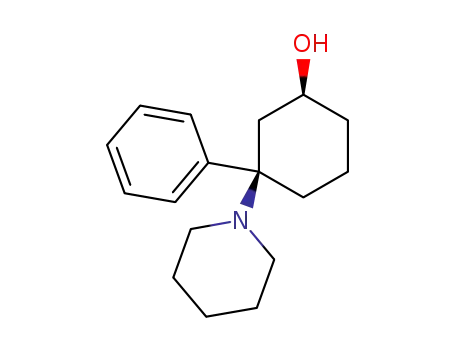Cyclohexanol, 3-phenyl-3-(1-piperidinyl)-, trans-