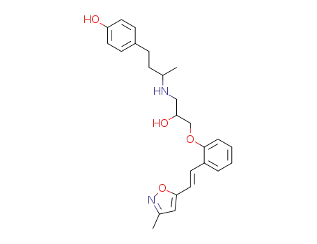 Molecular Structure of 78351-27-6 (4-[3-(2-Hydroxy-3-{2-[(E)-2-(3-methyl-isoxazol-5-yl)-vinyl]-phenoxy}-propylamino)-butyl]-phenol)