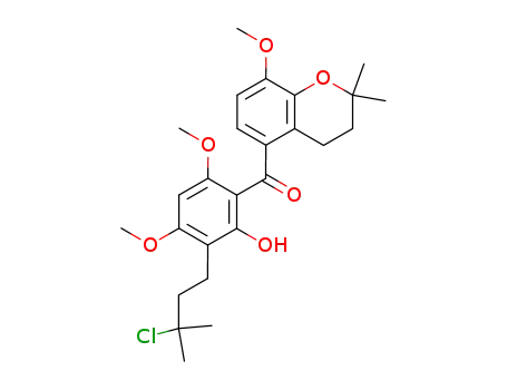 3-(3-chloro-3-methylbutyl)-4,6-dimethoxy-2-hydroxyphenyl 3,4-dihydro-2,2-dimethyl-8-methoxy-2H-1-benzopyran-5-yl ketone