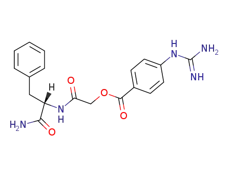 Molecular Structure of 77020-06-5 (4-Guanidino-benzoic acid ((S)-1-carbamoyl-2-phenyl-ethylcarbamoyl)-methyl ester)