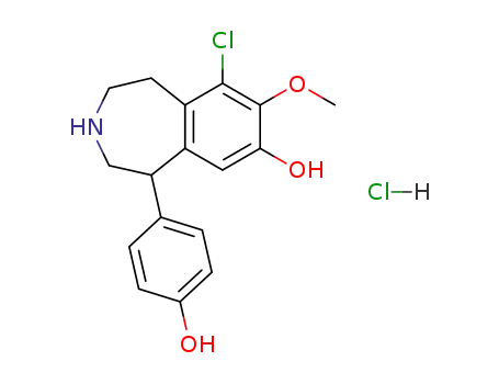 6-Chloro-2,3,4,5-tetrahydro-8-hydroxy-1-(4-hydroxyphenyl)-7-methoxy-1H-3-benzazepine hydrochloride