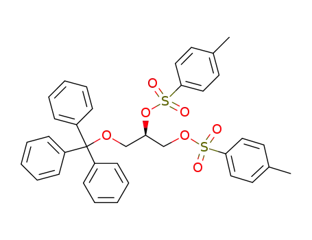 Molecular Structure of 89019-64-7 (1,2-Propanediol, 3-(triphenylmethoxy)-, bis(4-methylbenzenesulfonate),
(R)-)