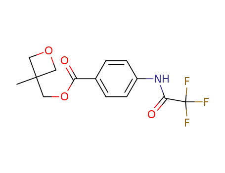 Molecular Structure of 140635-81-0 (Benzoic acid, 4-[(trifluoroacetyl)amino]-, (3-methyl-3-oxetanyl)methyl
ester)