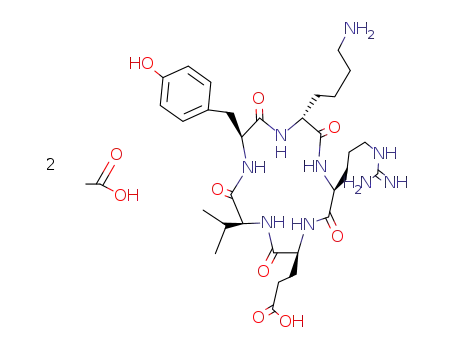 Molecular Structure of 100164-89-4 (cyclo<-D-Lys-Arg-Glu-Val-Tyr->*2HOAc)