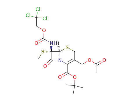 t-butyl 7α-(methylthio)-7β-<(2,2,2-trichloroethoxy)carbonylamino>cephalosporanate