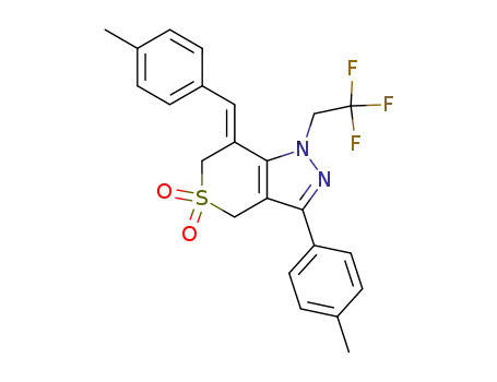 7-((<i>Z</i>)-4-methyl-benzylidene)-3-<i>p</i>-tolyl-1-(2,2,2-trifluoro-ethyl)-1,4,6,7-tetrahydro-thiopyrano[4,3-<i>c</i>]pyrazole 5,5-dioxide