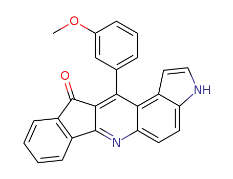Molecular Structure of 1449762-90-6 (12-(3-methoxyphenyl)indeno[1,2-b]pyrrolo[3,2-f]quinolin-11(3H)-one)