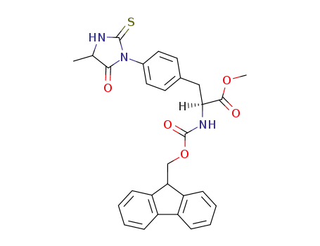 L-Phenylalanine,
N-[(9H-fluoren-9-ylmethoxy)carbonyl]-4-(4-methyl-5-oxo-2-thioxo-1-imid
azolidinyl)-, methyl ester