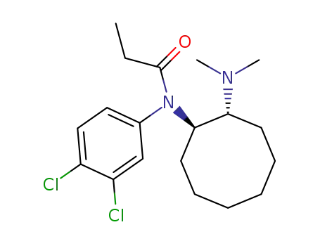 Molecular Structure of 78866-35-0 (N-(3,4-Dichloro-phenyl)-N-((1R,2R)-2-dimethylamino-cyclooctyl)-propionamide)
