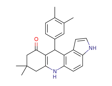 Molecular Structure of 1449762-71-3 (8,9-dihydro-8,8-dimethyl-11-(3,4-dimethylphenyl)-3H-pyrrolo[3,2-a]acridin-10(6H,7H,11H)-one)