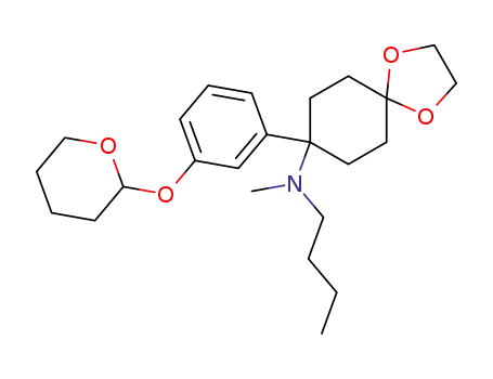 1,4-Dioxaspiro[4.5]decan-8-amine,
N-butyl-N-methyl-8-[3-[(tetrahydro-2H-pyran-2-yl)oxy]phenyl]-