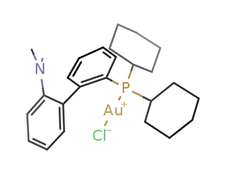 Molecular Structure of 1196707-11-5 (Chloro[2-(dicyclohexylphosphino)-2'-(N,N-diMethylaMino)biphenyl]gold(I), 98%)