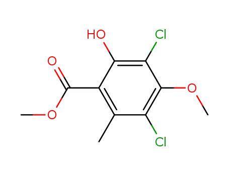 Molecular Structure of 719-31-3 (methyl 3,5-dichloro-2-hydroxy-4-methoxy-6-methylbenzoate)