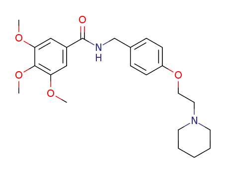 Molecular Structure of 128540-45-4 (Benzamide,
3,4,5-trimethoxy-N-[[4-[2-(1-piperidinyl)ethoxy]phenyl]methyl]-)