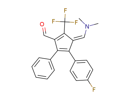 (Z)-3-((dimethylamino)methylene)-4-(4-fluorophenyl)-5-phenyl-2-(trifluoromethyl)cyclopenta-1,4-dienecarbaldehyde