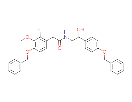 Molecular Structure of 110038-96-5 (2-Chloro-N-<2-hydroxy-2-(4-(phenylmethoxy)phenyl)ethyl>-3-methoxy-4-(phenylmethoxy)benzeneacetamide)