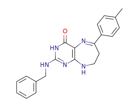 2-(benzylamino)-8,9-dihydro-6-p-tolyl-3H-pyrimido[4,5-b][1,4]diazepin-4(7H)-one